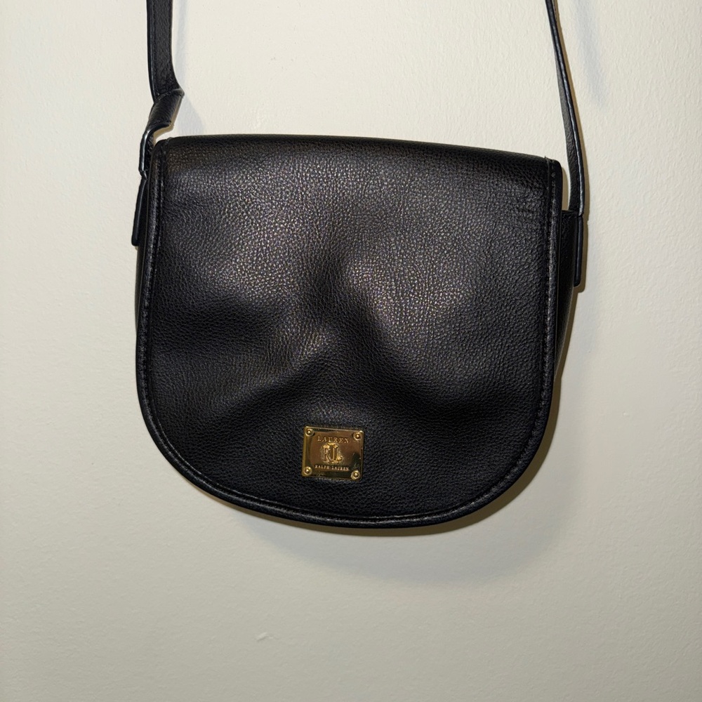 Ralph Lauren Black Leather Crossbody Bag